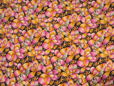 Black Floral Digitally Printed Butter Crepe Fabric