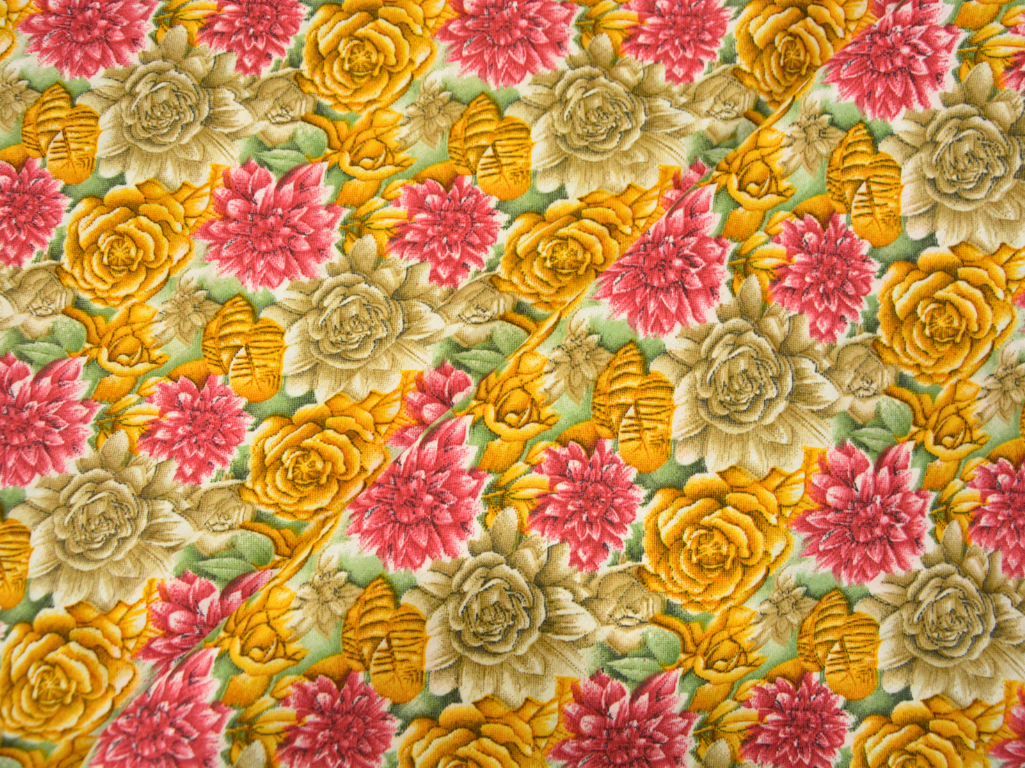 Multicolour Floral Digitally Printed Butter Crepe Fabric