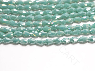 Turquoise Lustrous Opaque Drop / Briolette Crystal Beads | The Design Cart (4079157215266)