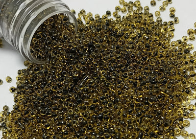 Dark Yellow Inside Dyed Round Rocailles Glass Seed Beads (Wholesale)