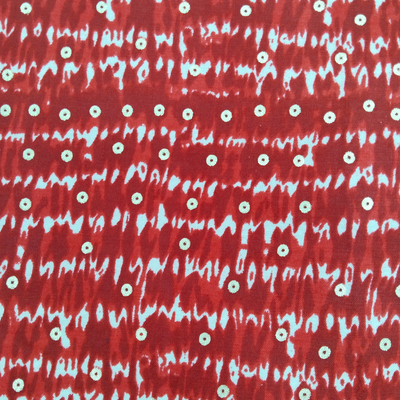 Red Polka Dot Printed Rayon Fabric