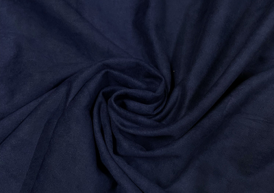 Precut 1.5 Metres Navy Blue Plain Suede Fabric