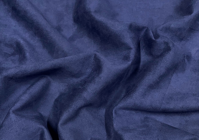 Precut 1.5 Metres Navy Blue Plain Suede Fabric