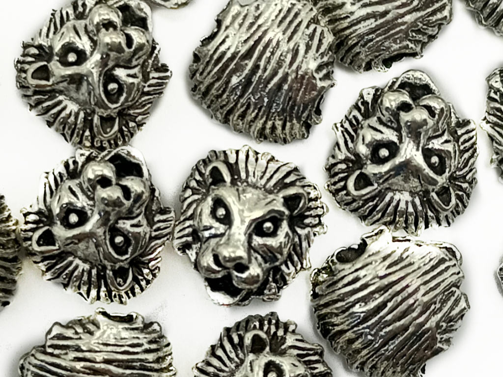 Silver Lion Zinc Metal Charms