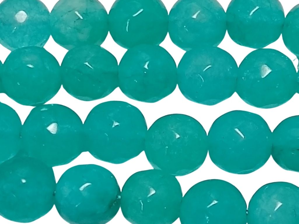 Teal Blue 8 mm Rondelle Jade Quartz Stones