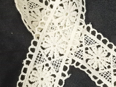 White Dyeable Greige Design LAQ Cotton Crochet Laces