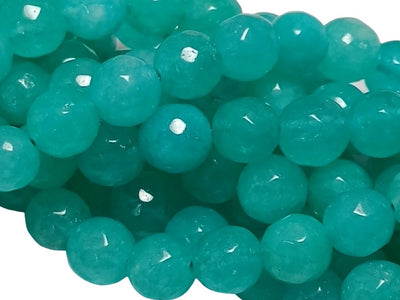 Teal Blue 8 mm Rondelle Jade Quartz Stones