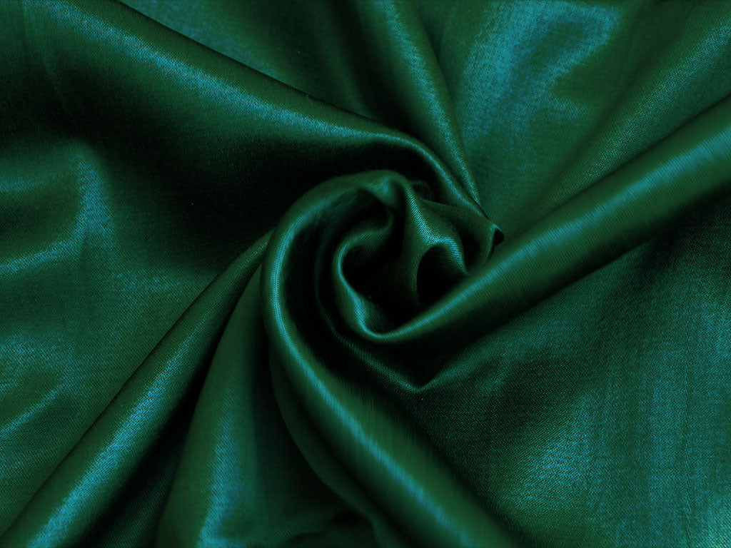 Dark Green Plain Pure Viscose Gaji Silk Fabric (Wholesale)