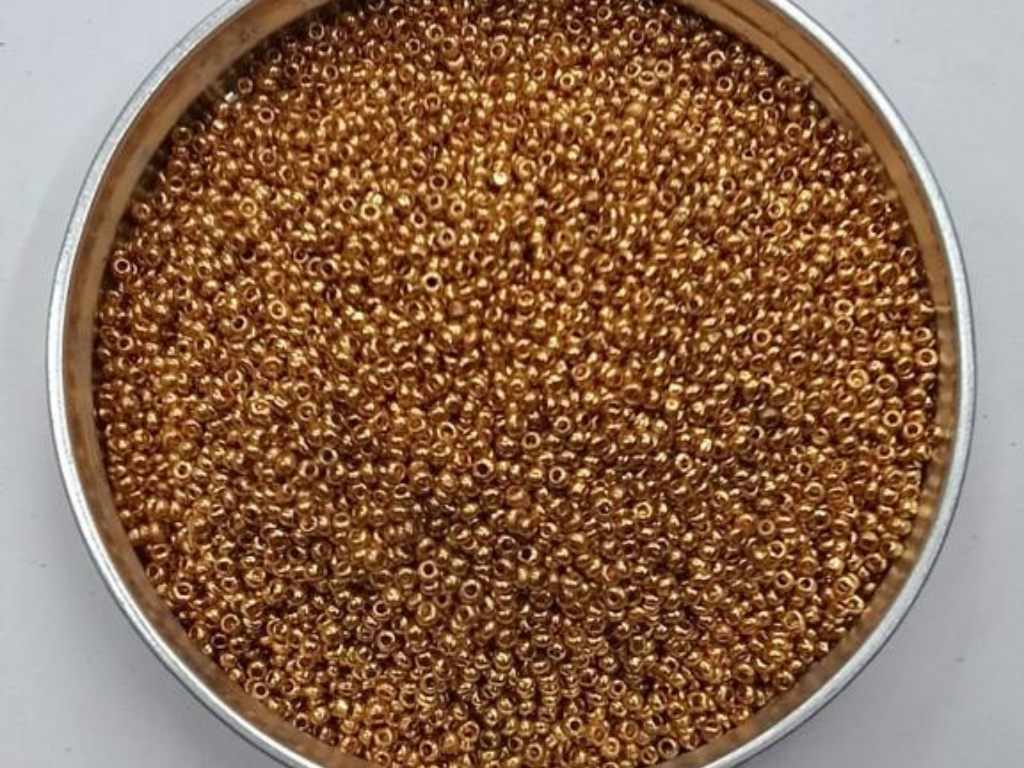 Bright Golden Round Rocaille Glass Seed Beads- 2 mm (Wholesale)