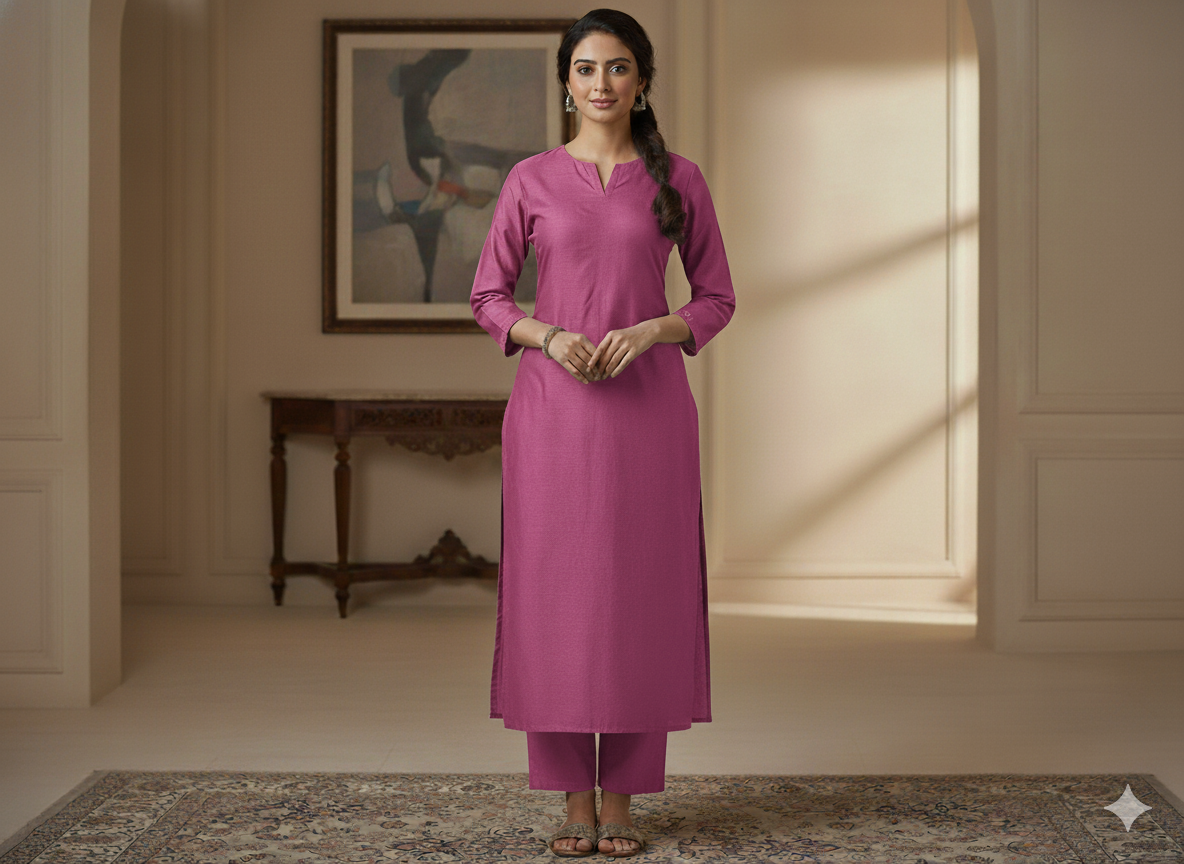 बेरी रेड प्लेन ग्लेज्ड कॉटन फ़ैब्रिक (थोक)