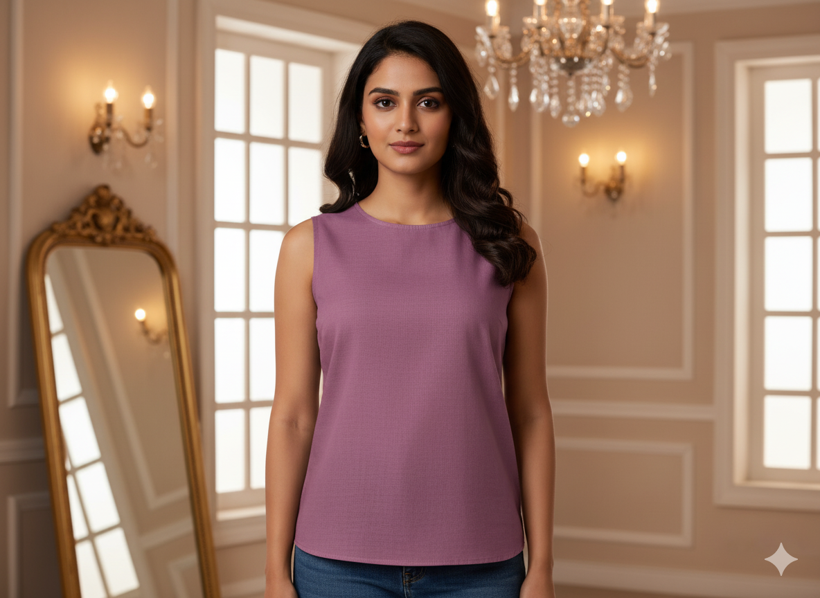 बेरी लाल सादा ग्लेज्ड कॉटन कपड़ा