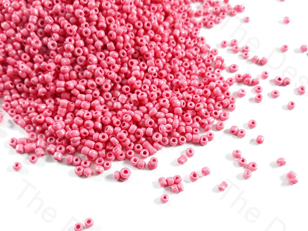 Flamingo Pink Opaque Round Rocailles Seed Beads (1620431765538)