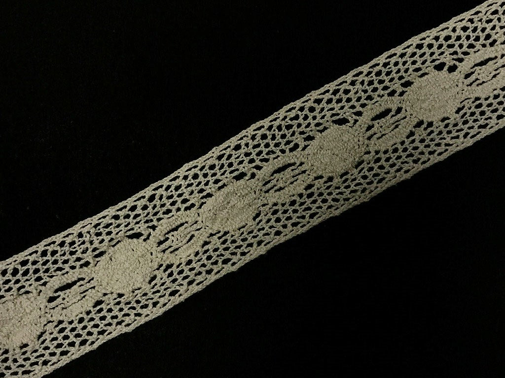 Dyeable Greige Design 91 Cotton Crochet Laces