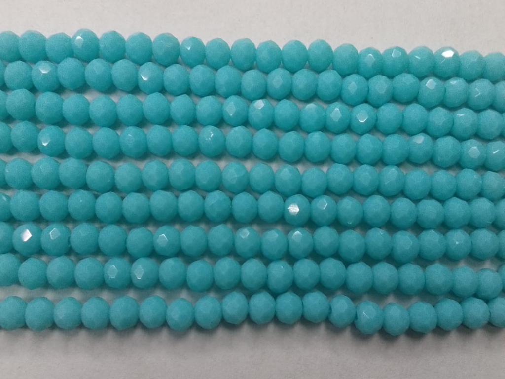 Light Blue Tyre Crystal Glass Beads (Wholesale