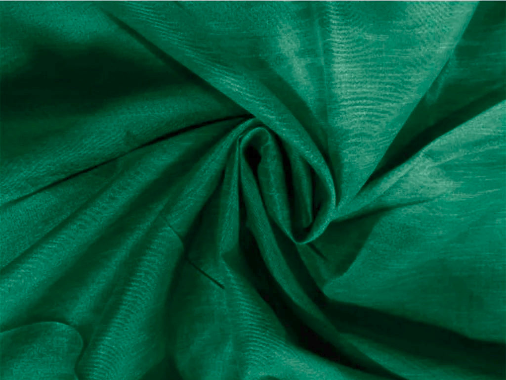 Green Plain Bangalore Raw Silk Fabric  (Wholesale)