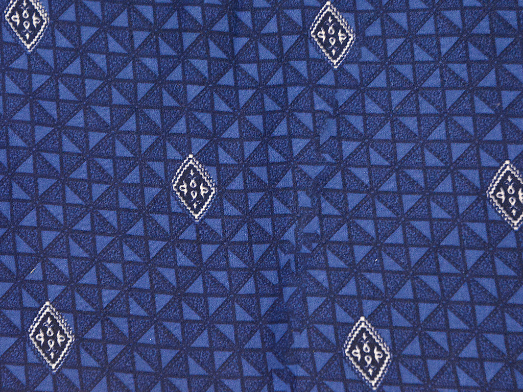 Indigo Blue Motifs Cotton Rayon Fabric