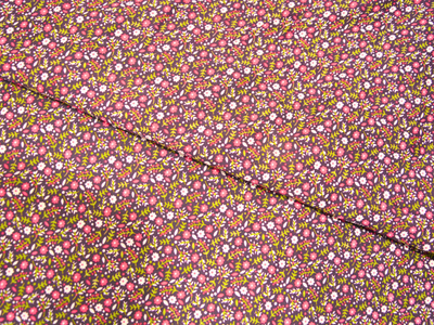 Dark Purple Floral Digitally Printed Butter Crepe Fabric