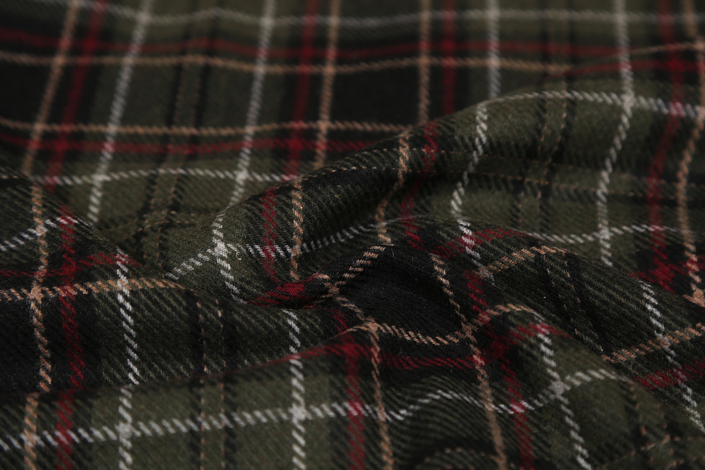 Multicolor Checks Wool Tweed Fabric