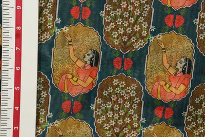 Multicolor Quirky Printed Chanderi Cotton Fabric