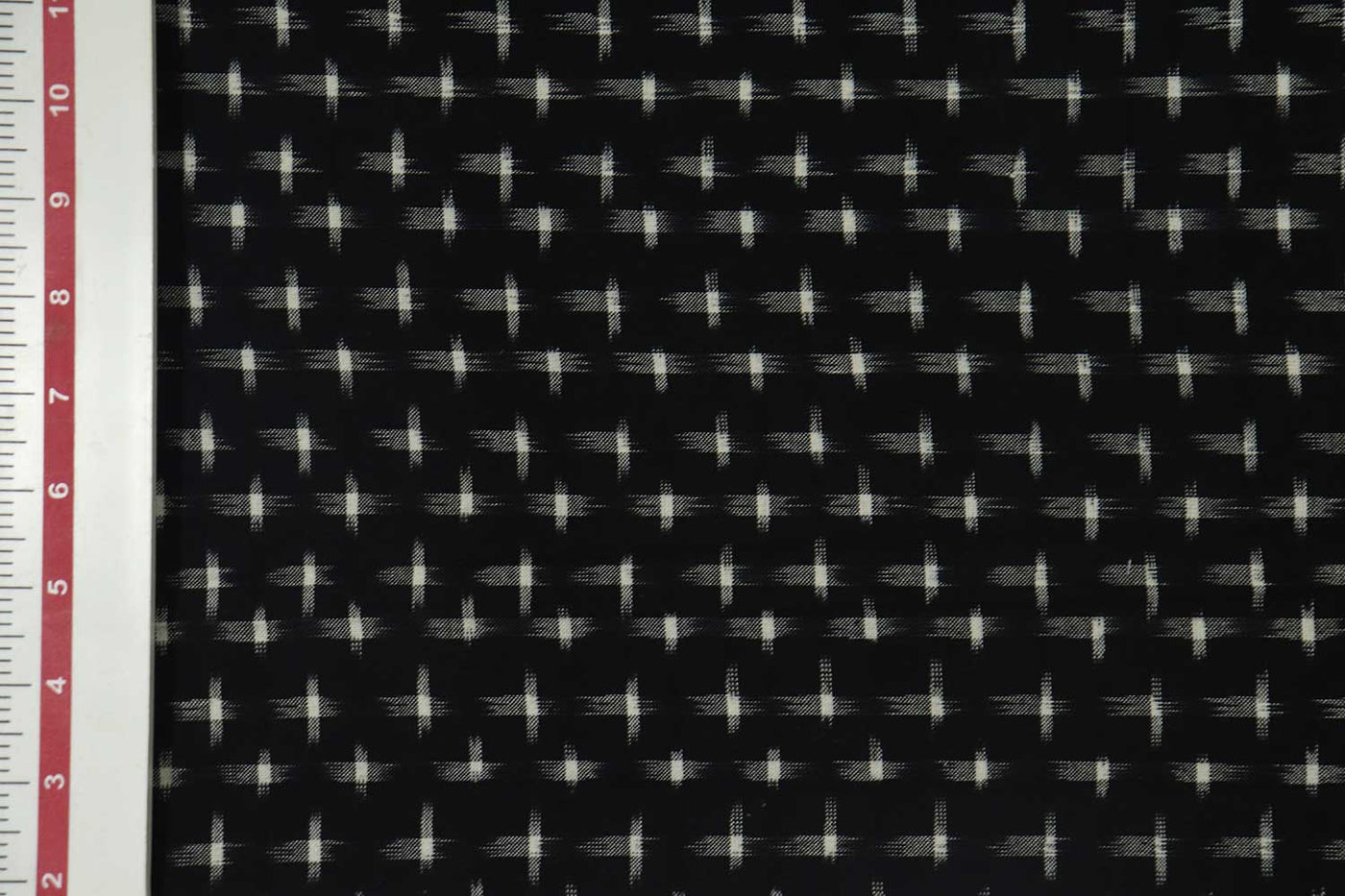 Black & White Motifs Cotton Ikat Fabric