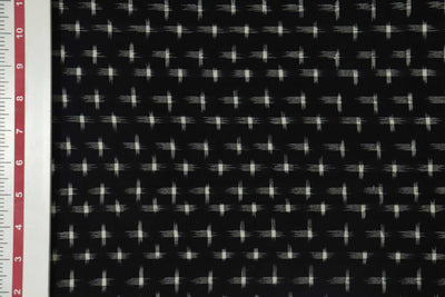 Black & White Motifs Cotton Ikat Fabric