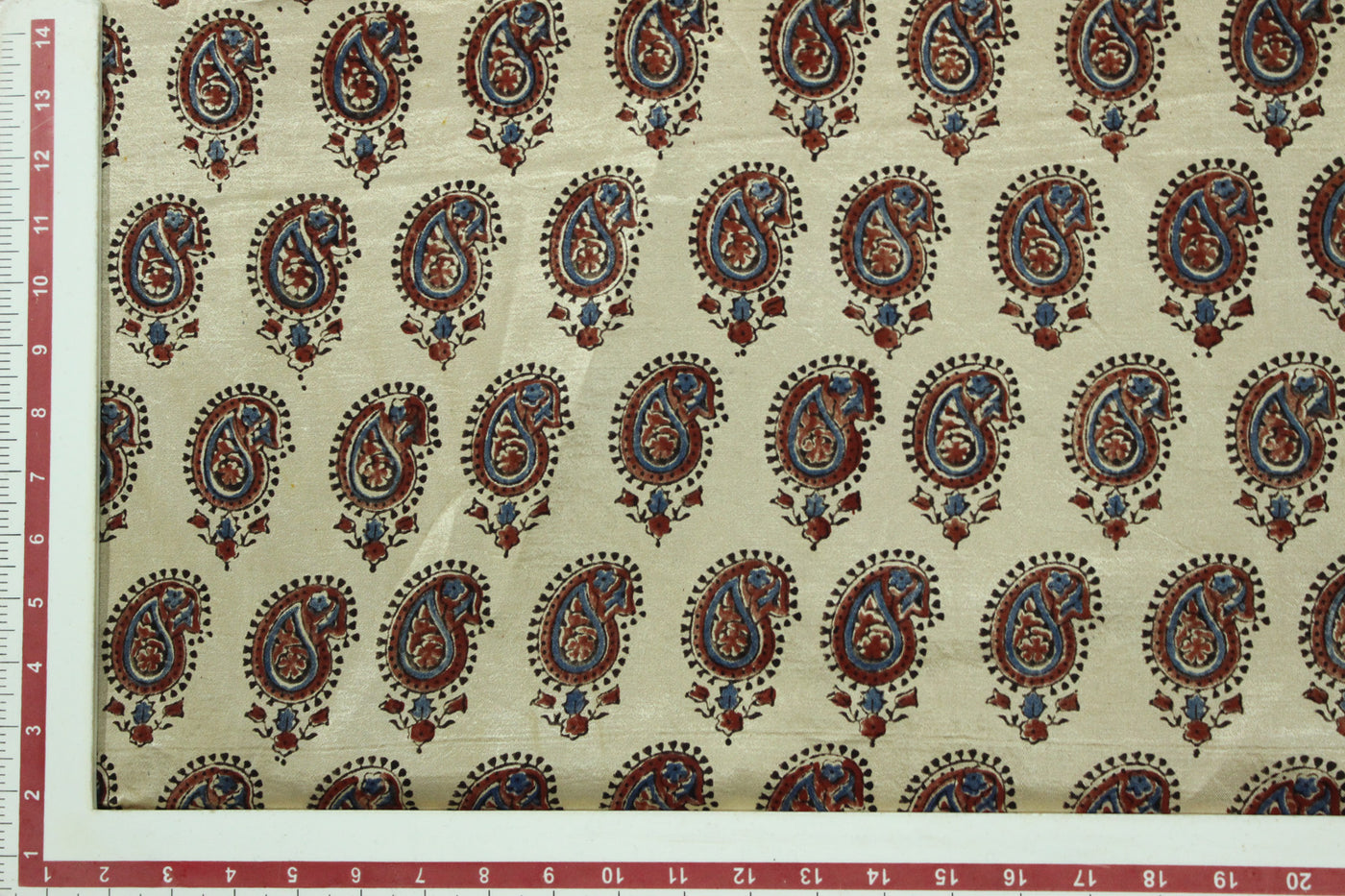 Multicolor Paisley Mashroo Satin Fabric