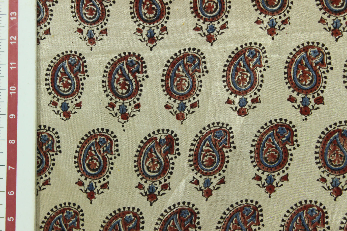 Multicolor Paisley Mashroo Satin Fabric