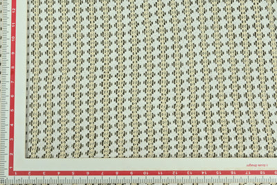 Cream & White Stripes Cotton Crochet Fabric