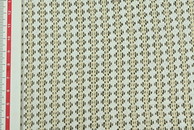 Cream & White Stripes Cotton Crochet Fabric