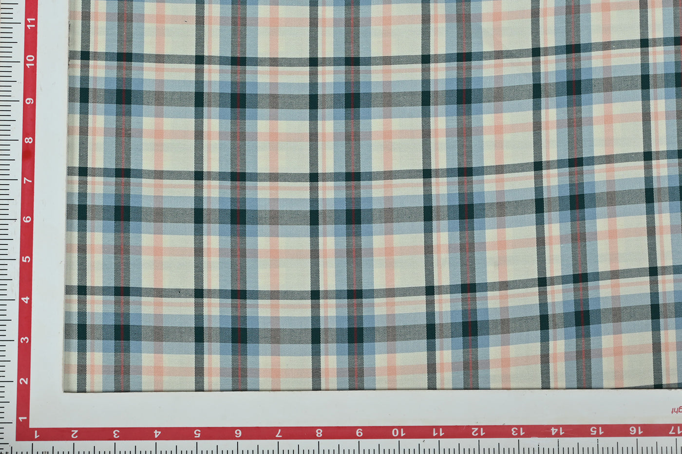 Precut of 1.5 Meter of Light Blue Checks Cotton Yarn Dyed Fabric