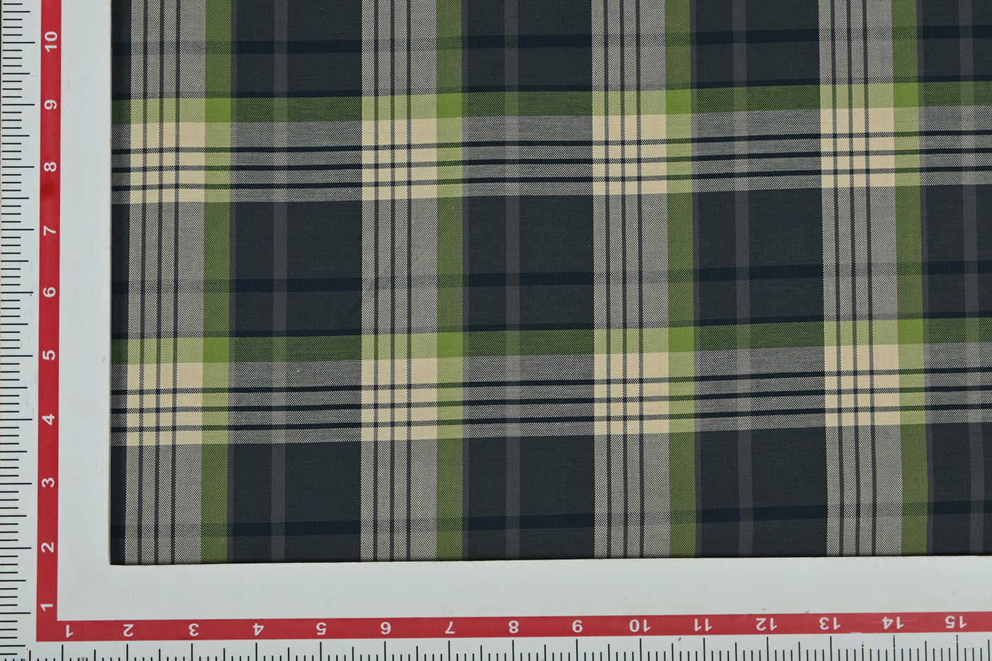 Green & Black Checks Cotton Yarn Dyed Fabric