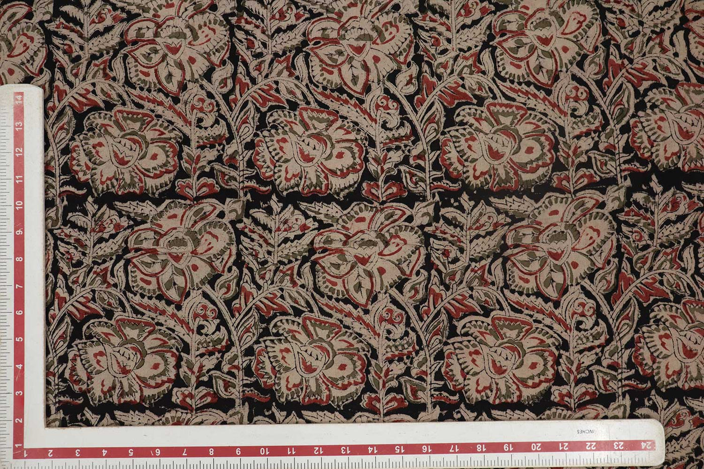 Precut 2 Metres Multicolour Kalamkari  Cotton Cambric Fabric