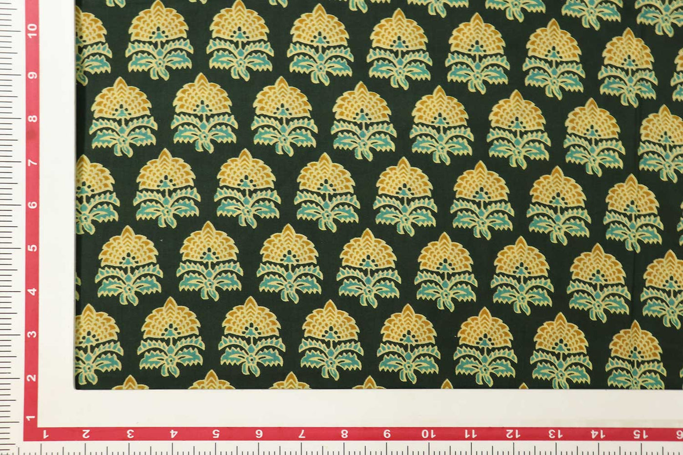 Multicolor Motifs Block Printed Cotton Fabric