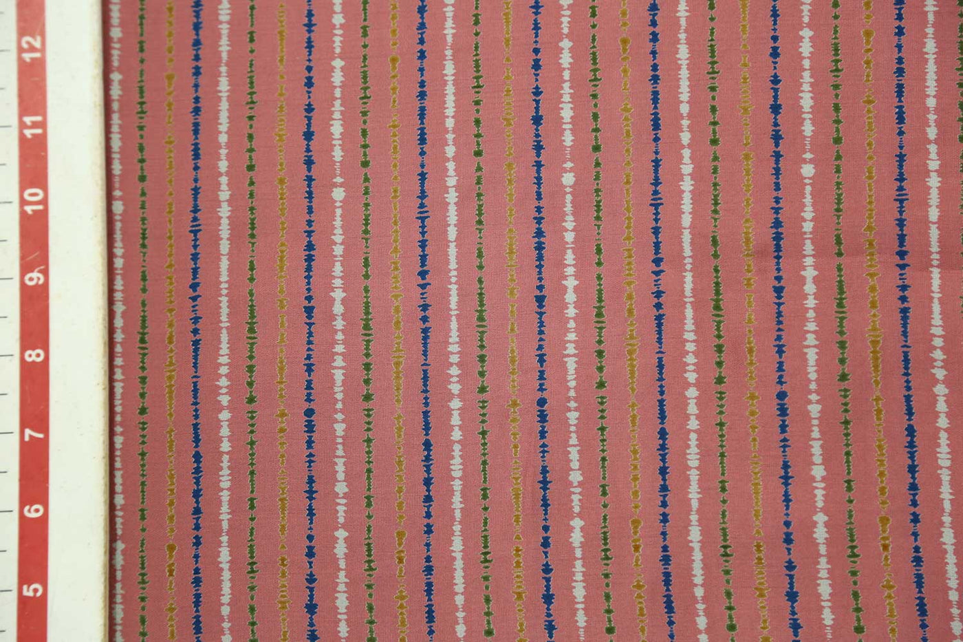Multicolor Stripes Printed Muslin Viscose Polyester Blend Fabric