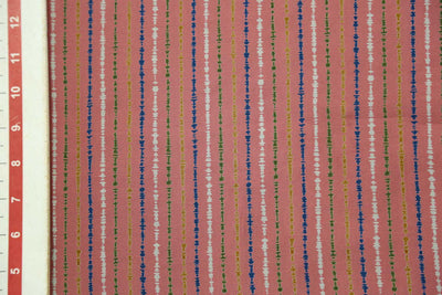 Multicolor Stripes Printed Muslin Viscose Polyester Blend Fabric