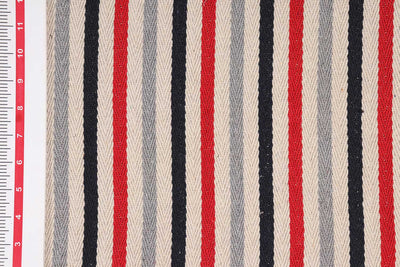 Precut Of 1.5 Meters Of Multicolor Stripes Yarn dyed Cotton Herringbone Fabric