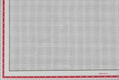 Precut of 1 Meter of White Checks Cotton Crepe Fabric