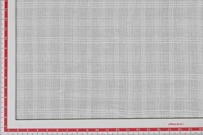 Precut Of 3.5 Meters Of White Checks Cotton Crepe Fabric