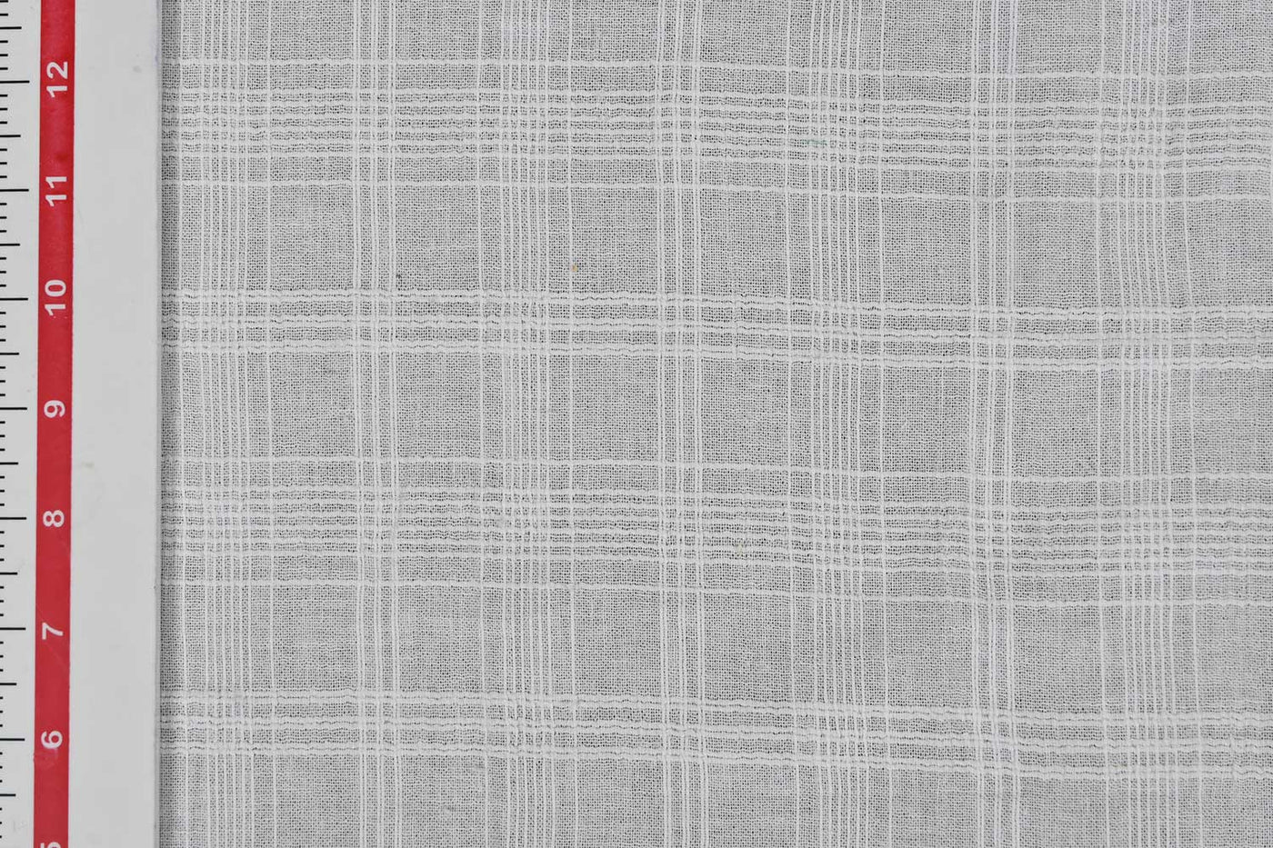 White Checks Cotton Crepe Fabric