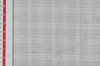 White Checks Cotton Crepe Fabric