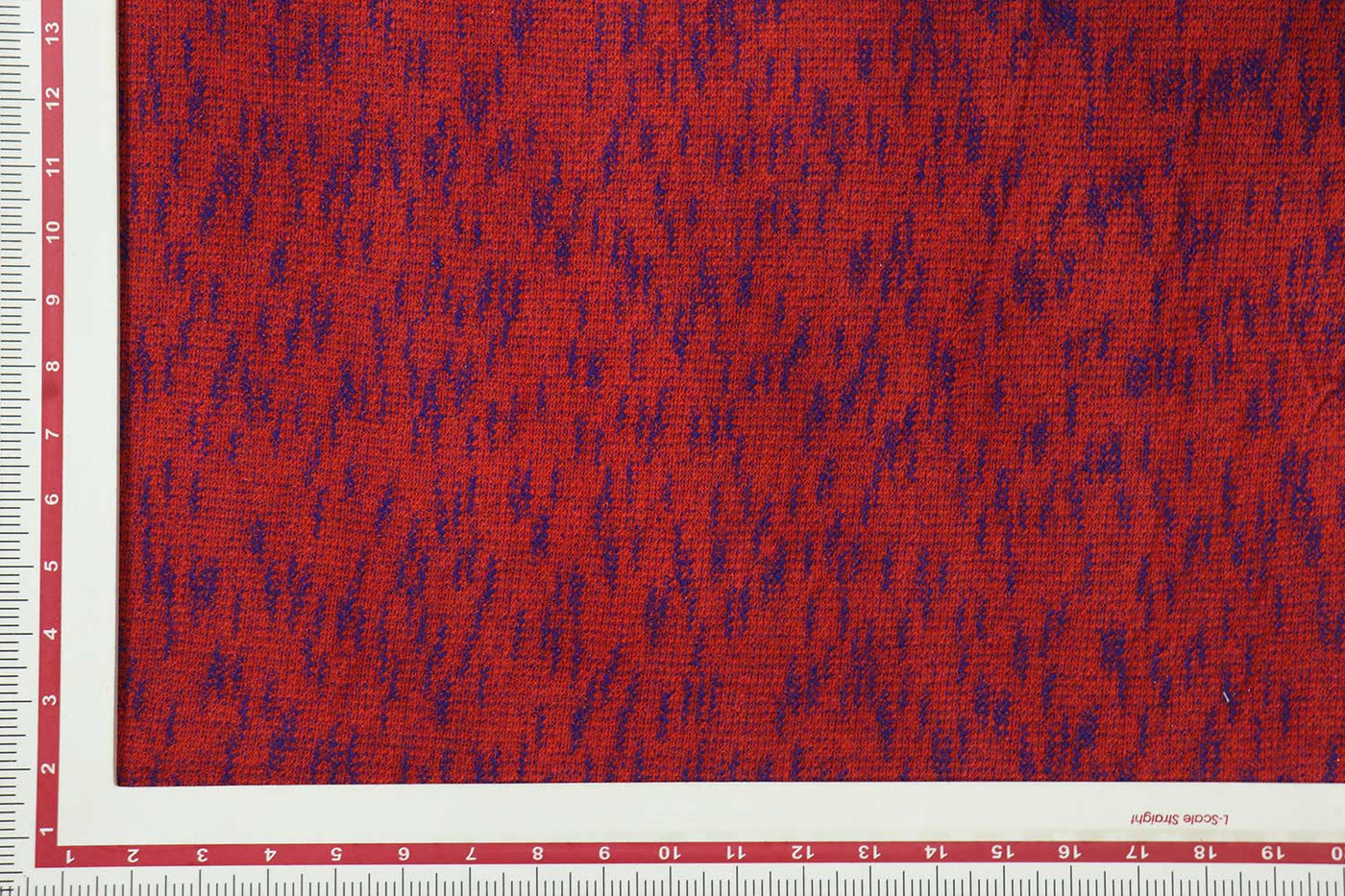 Precut 1.5 Metres Red & Blue Abstract Boucle Fabric