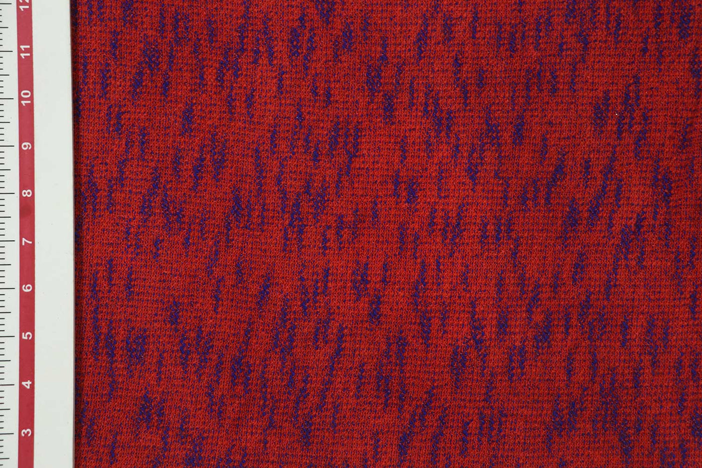 Precut 1.5 Metres Red & Blue Abstract Boucle Fabric