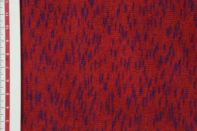 Precut 1.5 Metres Red & Blue Abstract Boucle Fabric