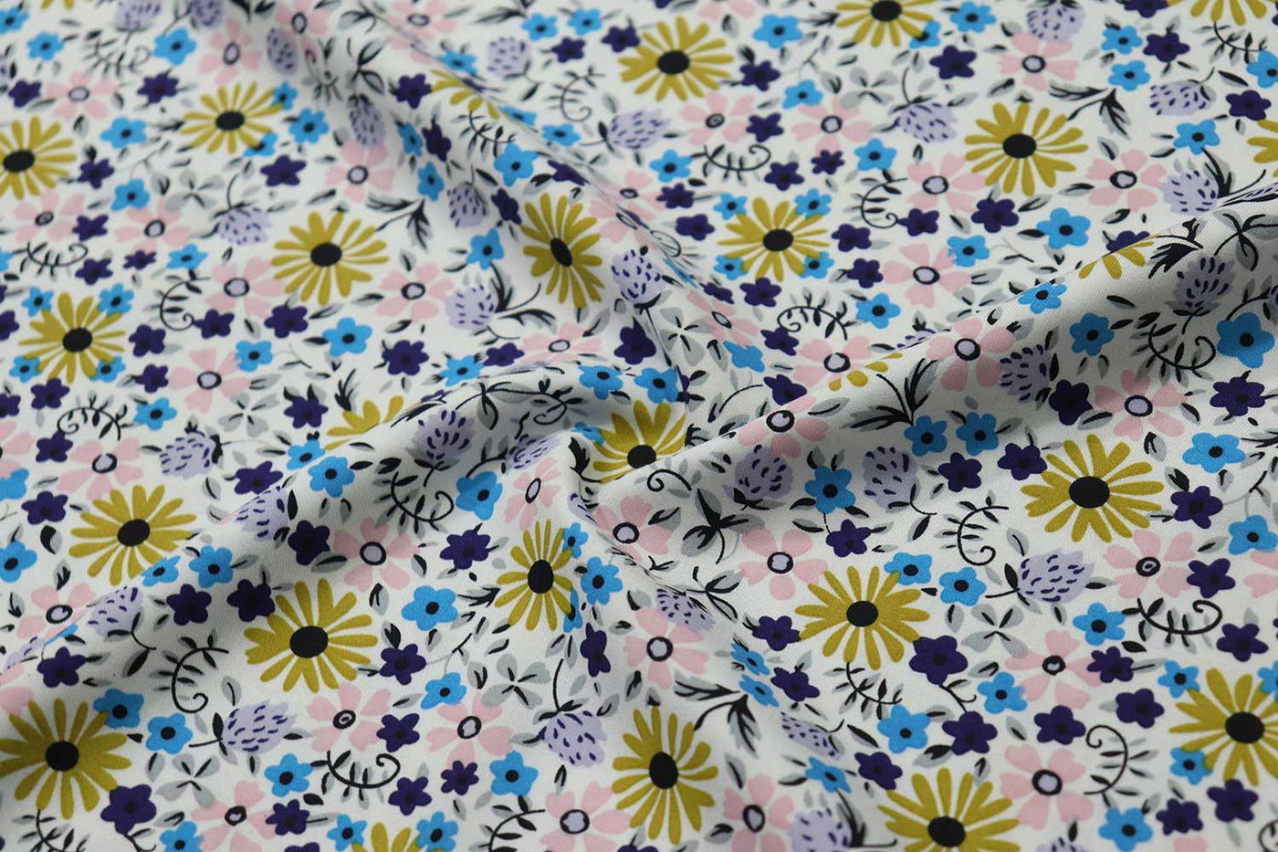 Multicolor Floral Printed Viscose Fabric