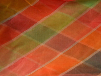 Multicolour Geometric Digital Printed Liquid Organza Fabric