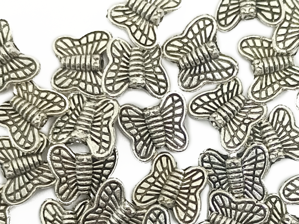 Silver Butterfly Zinc Metal Charms