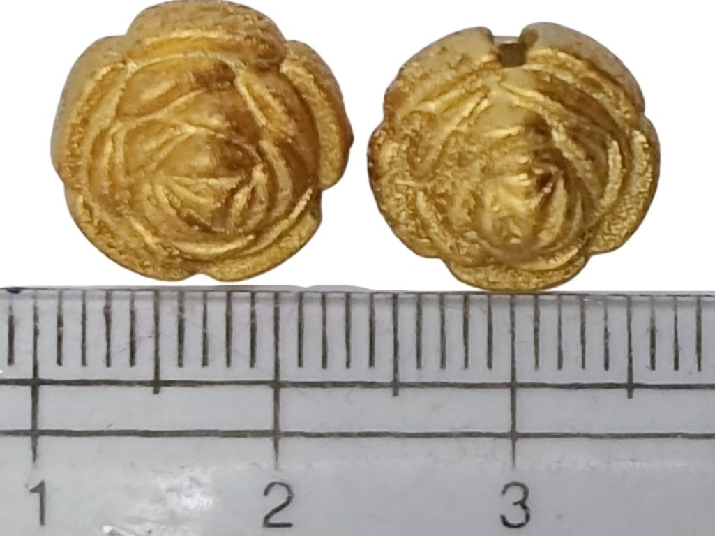 Golden Round Zari Acrylic Beads