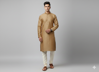 गोल्डन प्लेन बैंगलोर रॉ सिल्क फैब्रिक