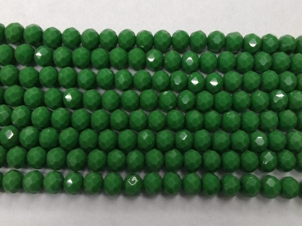 Pea Green Tyre Crystal Glass Beads