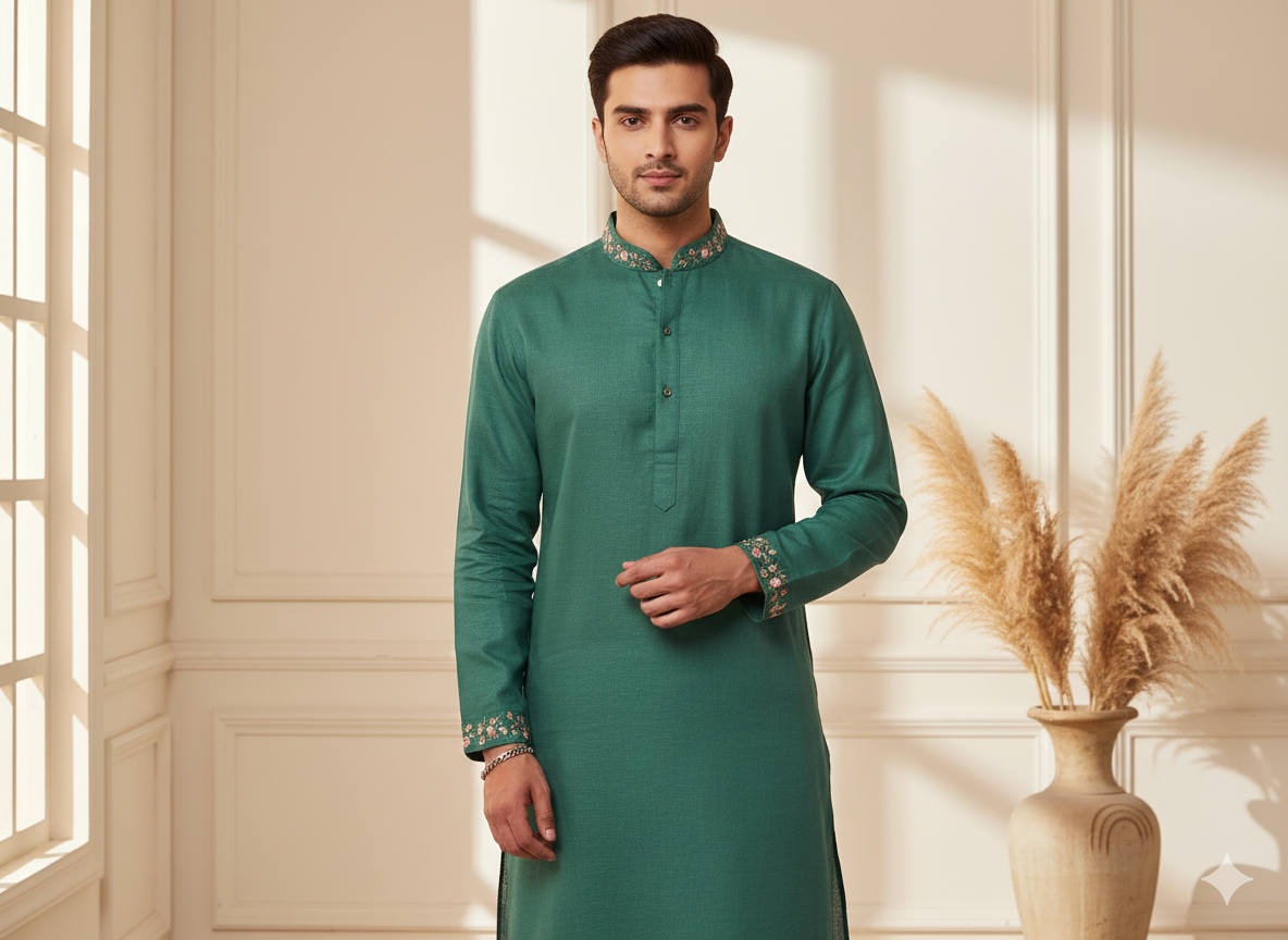 टील ग्रीन शुद्ध लिनन 60 ली फैब्रिक